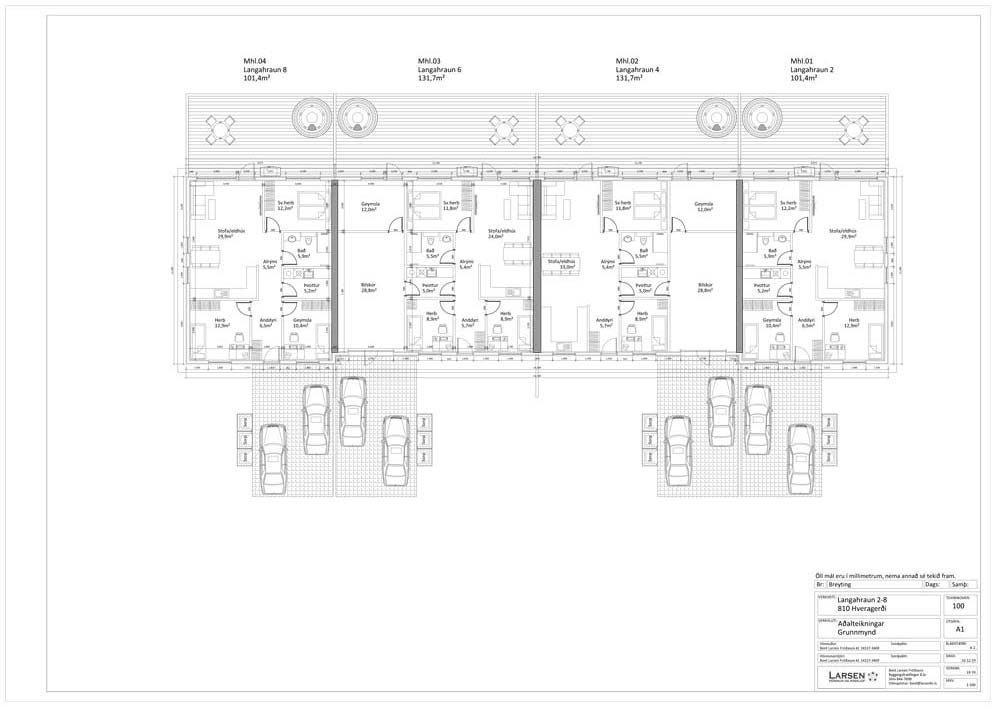 Raðhús í Hveragerði - Verklok: 2022